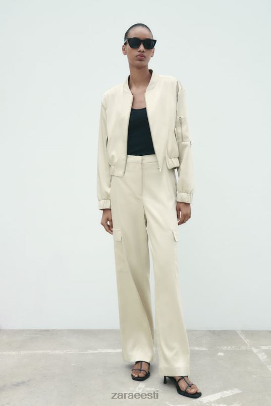 Zara satiinefektiga bomber jope naised pehme kuld Riietus 42F0H60