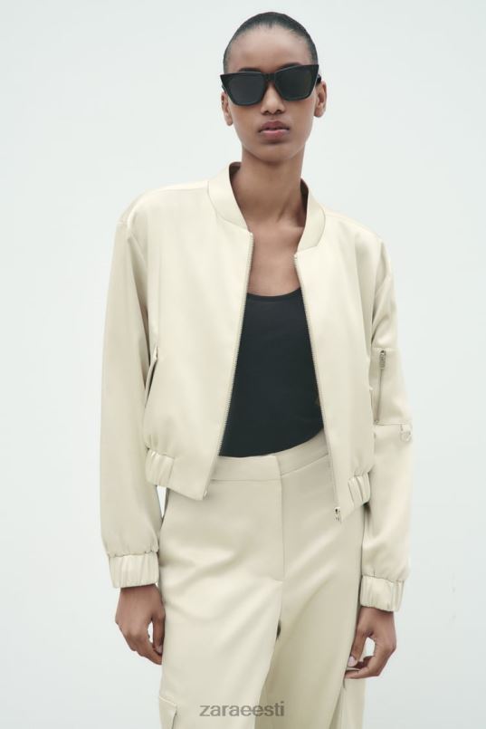 Zara satiinefektiga bomber jope naised pehme kuld Riietus 42F0H60