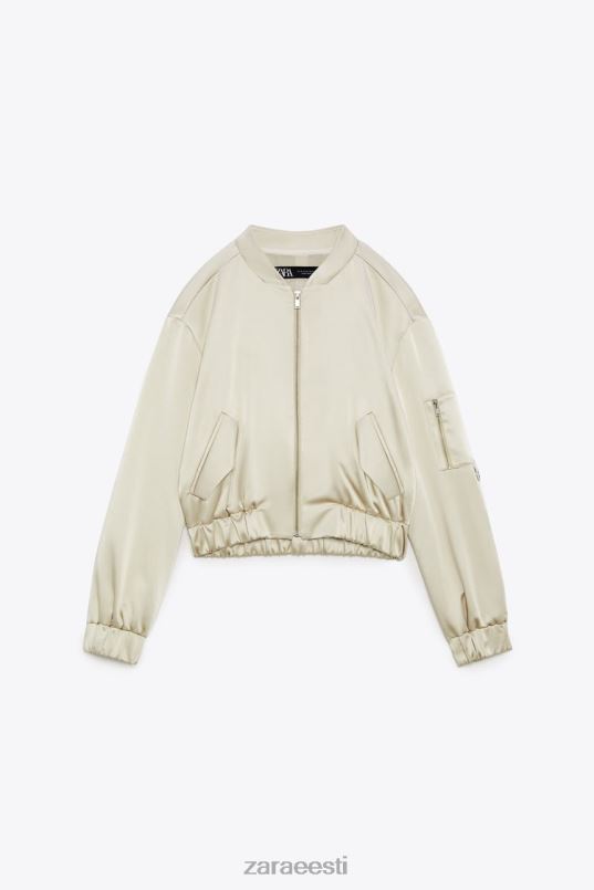 Zara satiinefektiga bomber jope naised pehme kuld Riietus 42F0H60