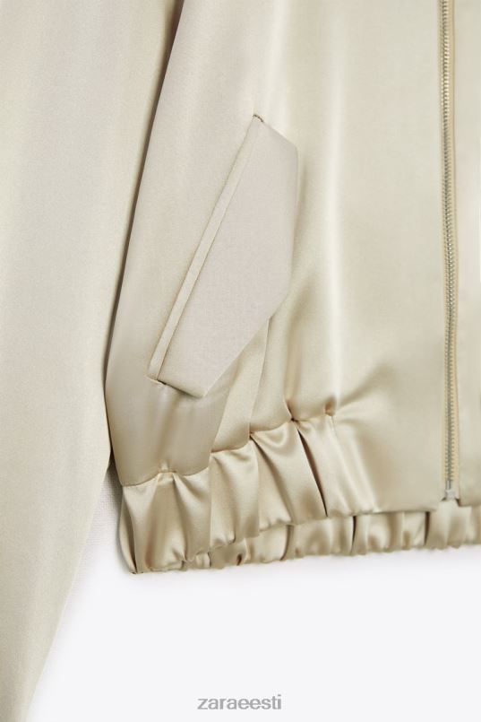 Zara satiinefektiga bomber jope naised pehme kuld Riietus 42F0H60