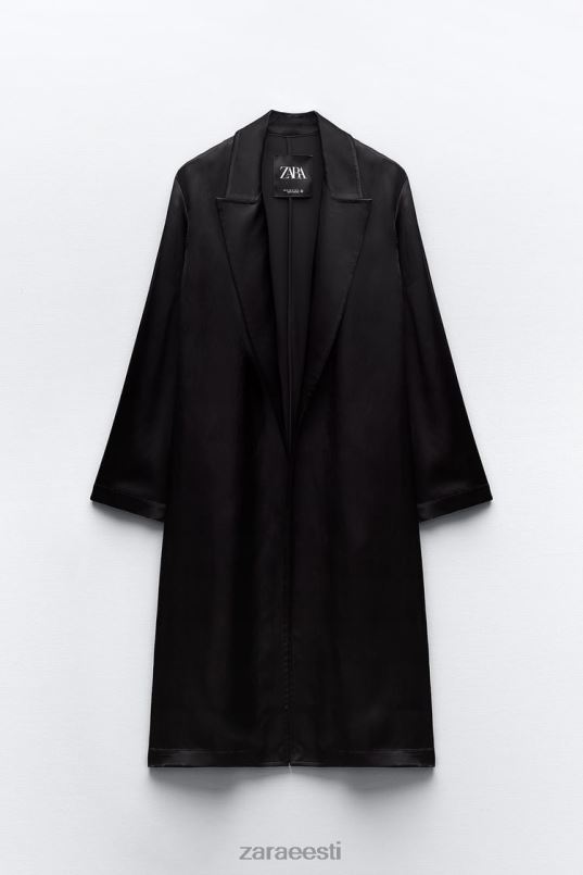 Zara satiinefektiga trentšmantel naised must Riietus 42F0H135