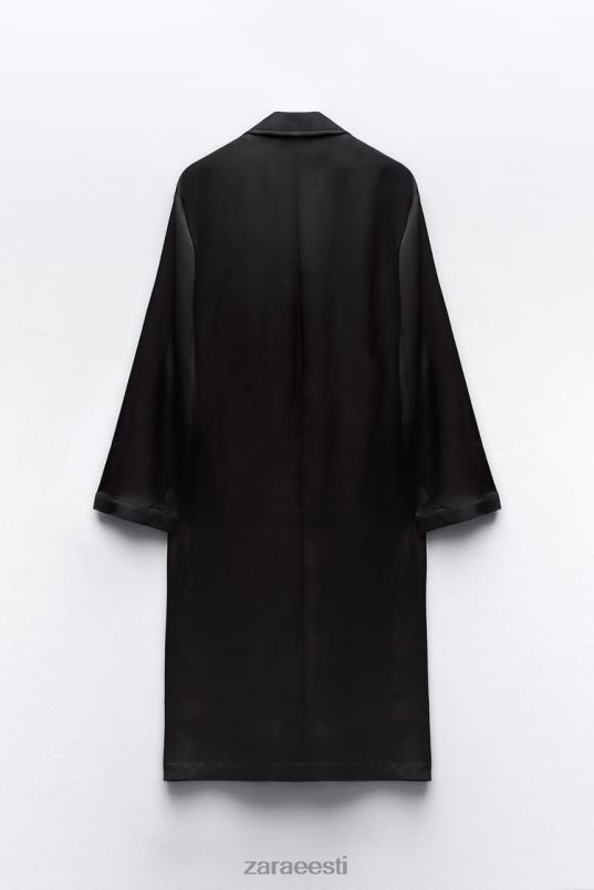 Zara satiinefektiga trentšmantel naised must Riietus 42F0H135