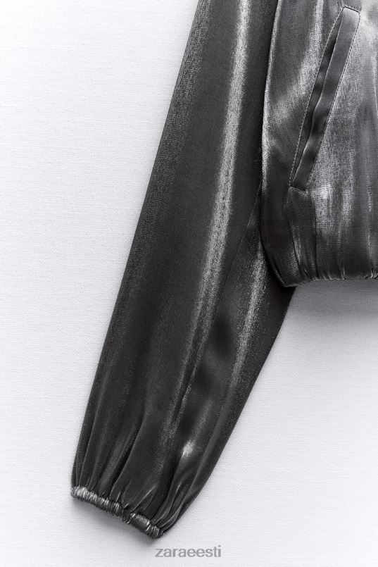 Zara satiinfooliumist bomber jope naised hõbedane Riietus 42F0H31