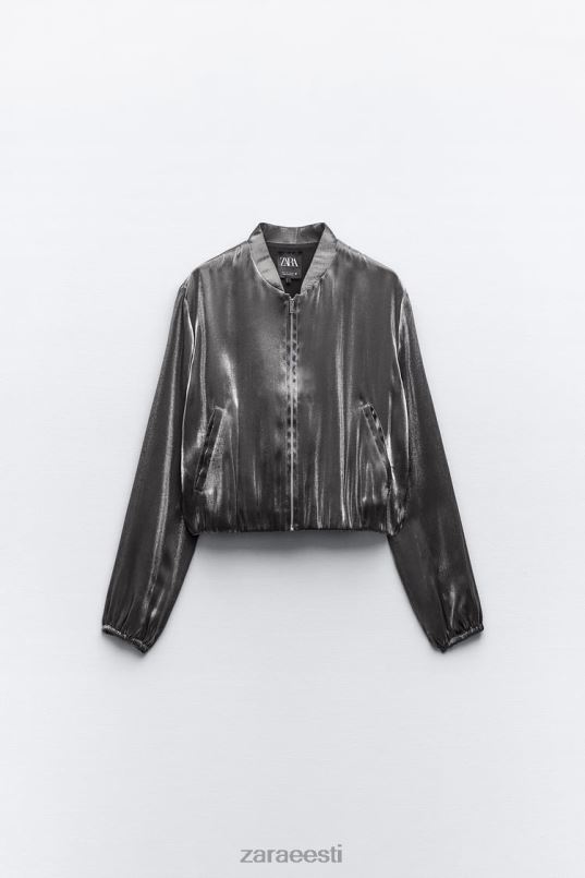 Zara satiinfooliumist bomber jope naised hõbedane Riietus 42F0H31