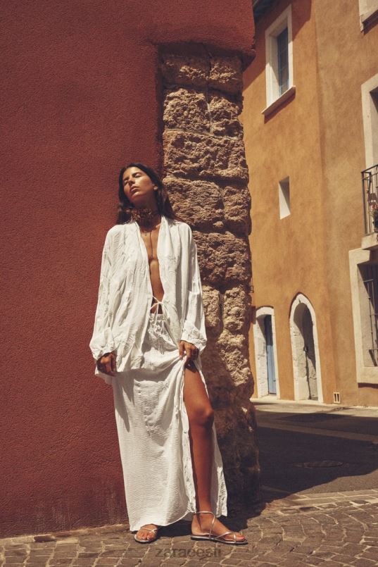 Zara seotud kortsus kimono naised valge Riietus 42F0H85