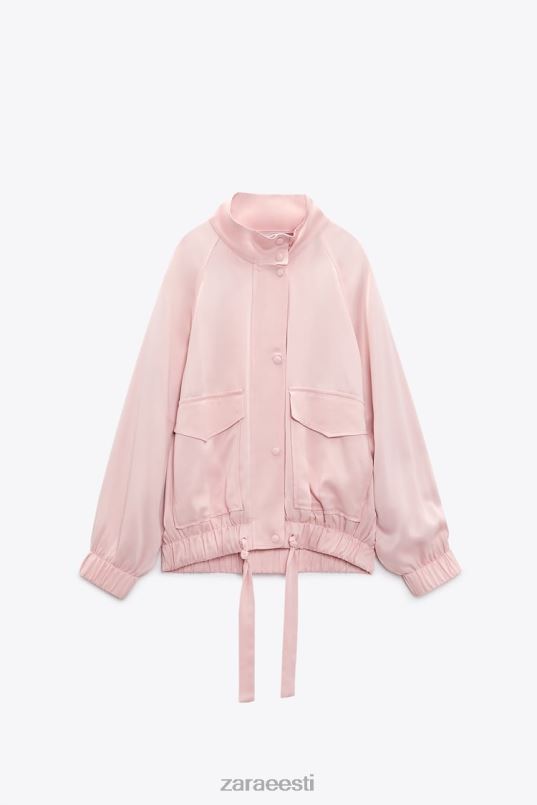 Zara taskuga flowy bomber jope naised kahvaturoosa Riietus 42F0H97