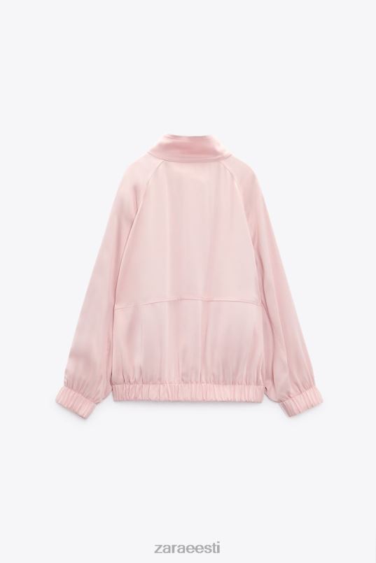 Zara taskuga flowy bomber jope naised kahvaturoosa Riietus 42F0H97