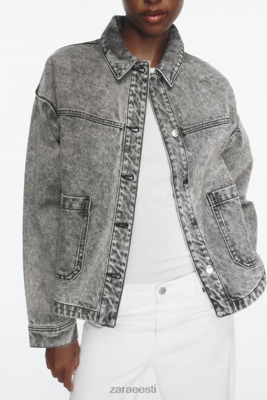 Zara taskuga z1975 teksajakk naised hall Riietus 42F0H73