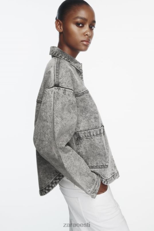 Zara taskuga z1975 teksajakk naised hall Riietus 42F0H73