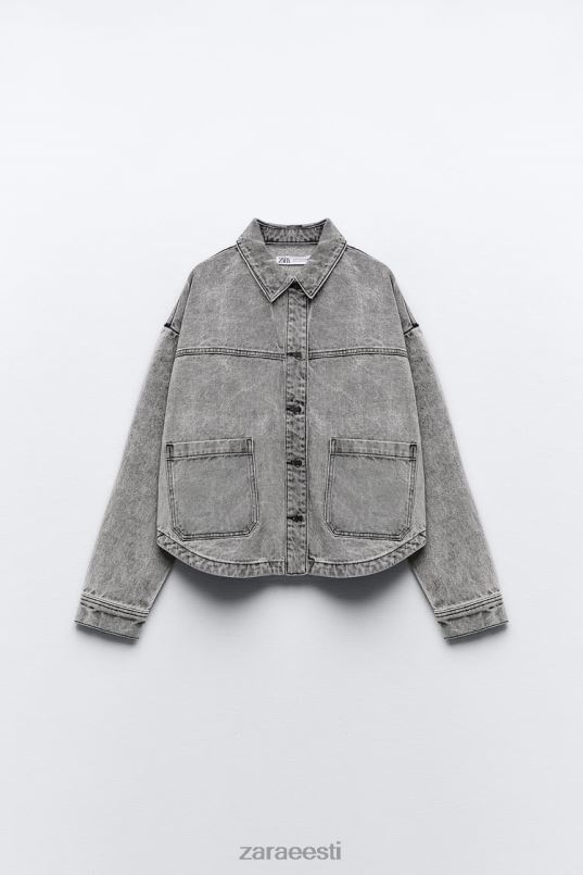 Zara taskuga z1975 teksajakk naised hall Riietus 42F0H73