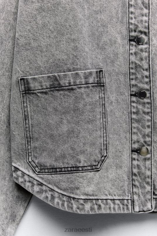 Zara taskuga z1975 teksajakk naised hall Riietus 42F0H73