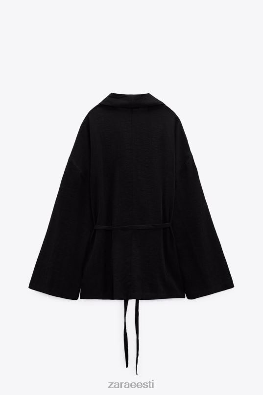 Zara tekstuuriga mähisega kimono naised must Riietus 42F0H108