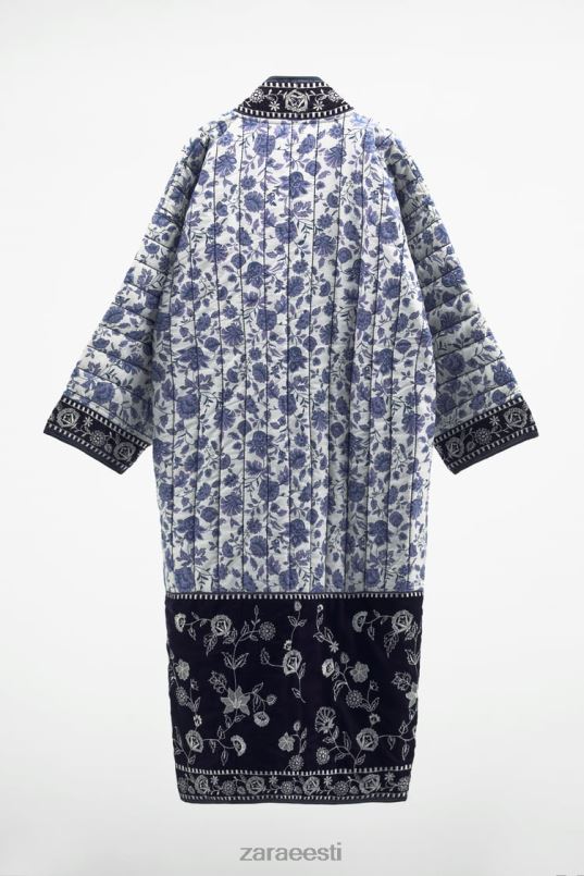 Zara tepitud lilleline kimono naised sinine Riietus 42F0H16