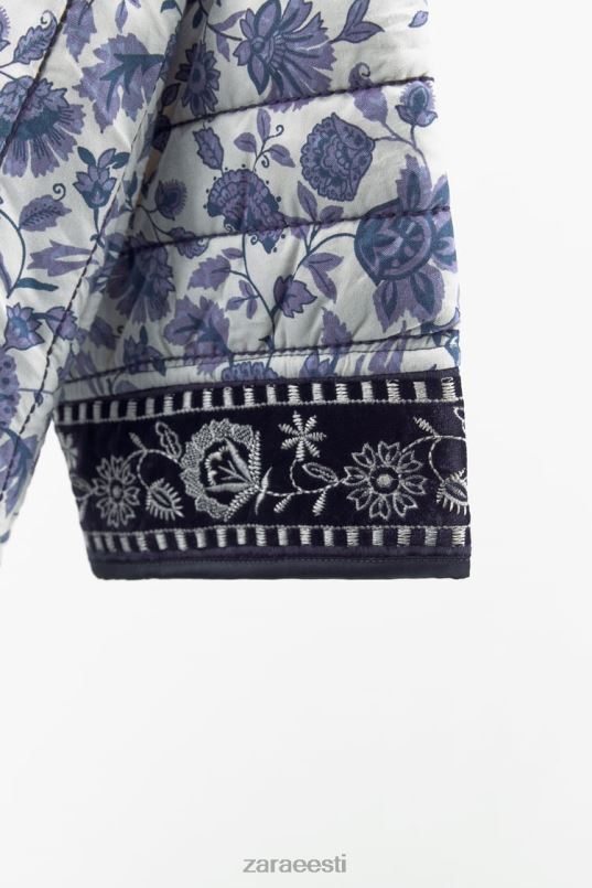 Zara tepitud lilleline kimono naised sinine Riietus 42F0H16