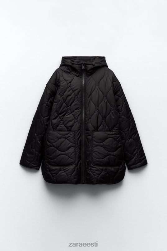 Zara tepitud vetthülgav õngejadajakk naised must Riietus 42F0H2