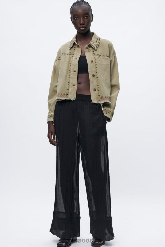 Zara tikitud ülesärk naised khaki Riietus 42F0H90