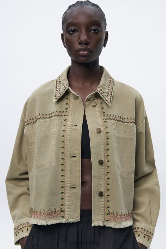 Zara tikitud ülesärk naised khaki Riietus 42F0H90