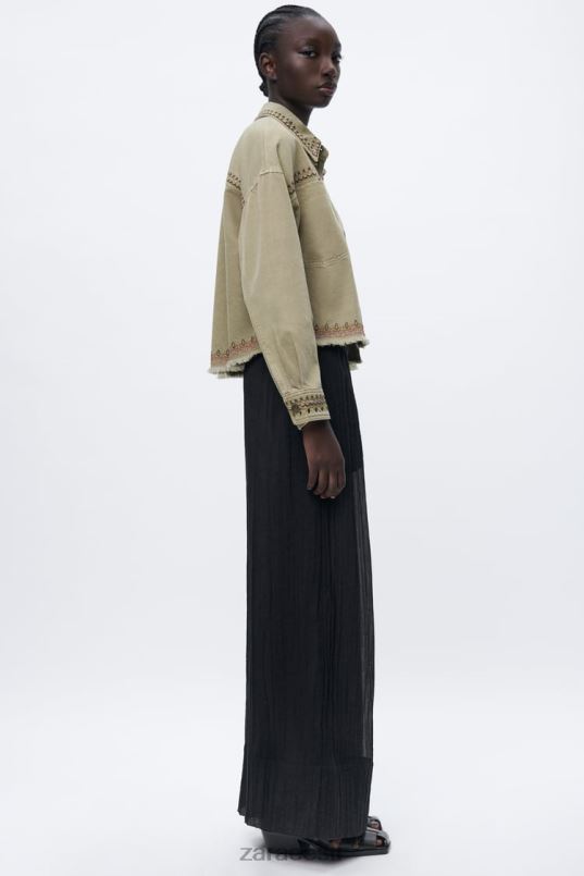 Zara tikitud ülesärk naised khaki Riietus 42F0H90