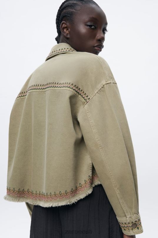 Zara tikitud ülesärk naised khaki Riietus 42F0H90