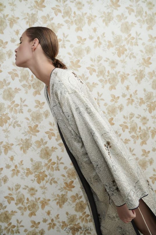 Zara tikitud trükitud kimono naised austri valge Riietus 42F0H132