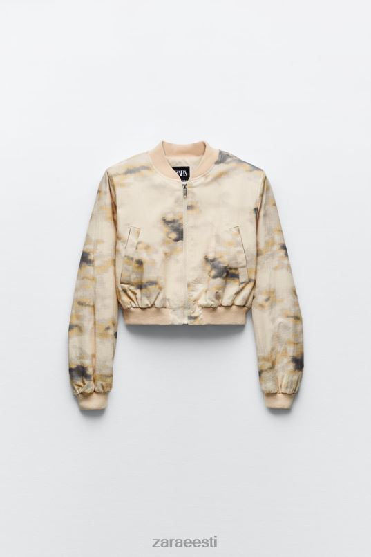 Zara trükitud pommitaja naised beež Riietus 42F0H43