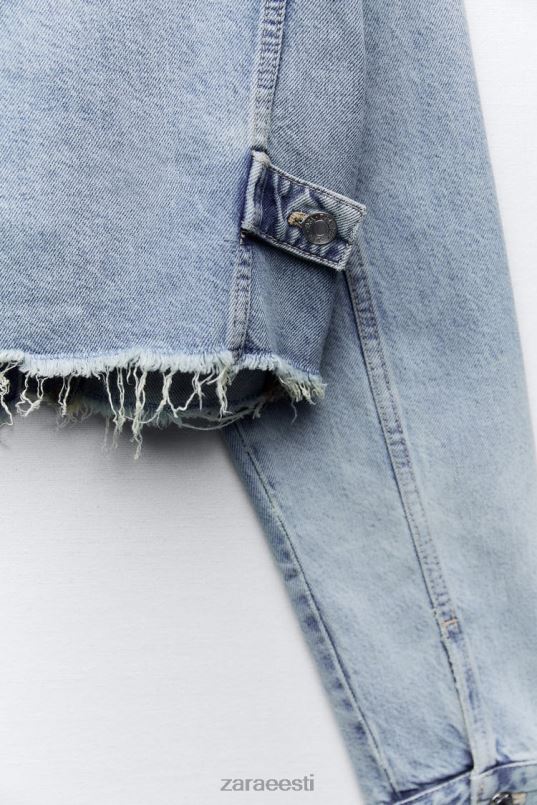 Zara trf crop teksajakk naised sinine Riietus 42F0H70