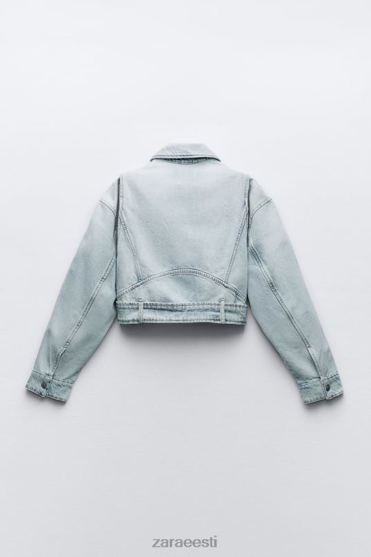 Zara trf denim biker jope naised helesinine Riietus 42F0H63