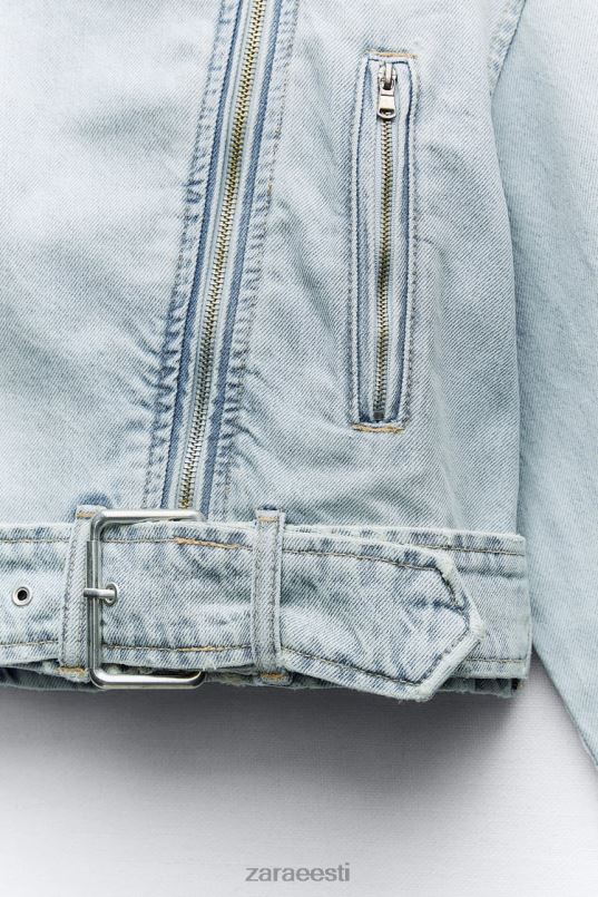 Zara trf denim biker jope naised helesinine Riietus 42F0H63