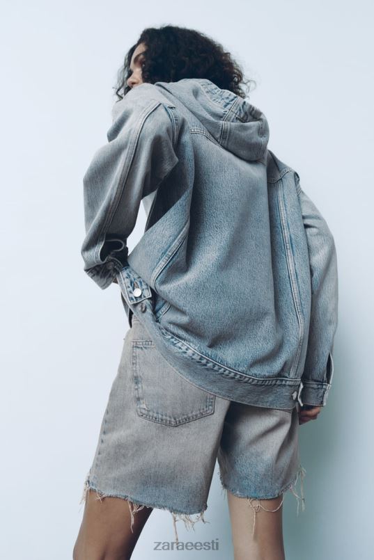 Zara trf denim dressipluus naised sinine Riietus 42F0H45