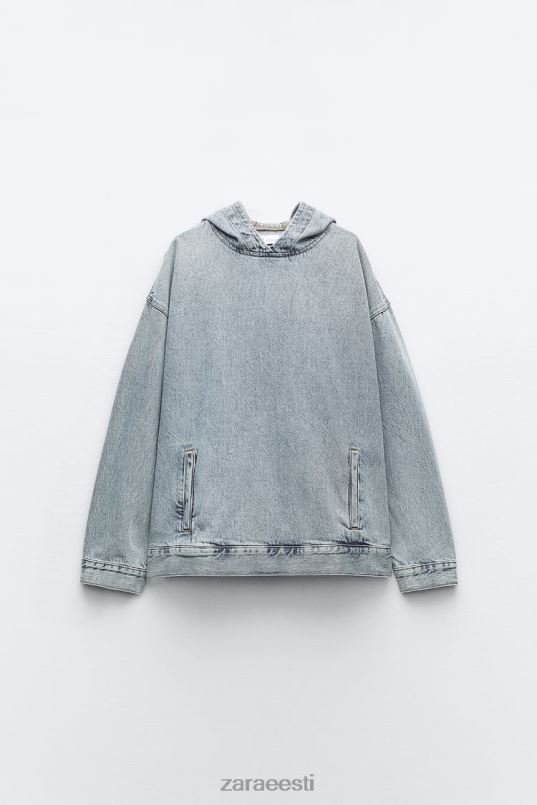 Zara trf denim dressipluus naised sinine Riietus 42F0H45