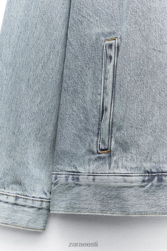 Zara trf denim dressipluus naised sinine Riietus 42F0H45