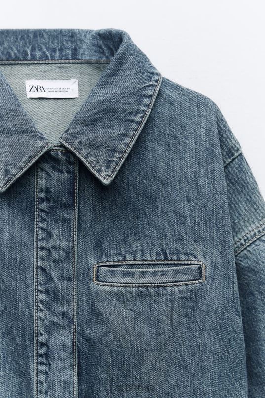 Zara trf denimpommitaja naised sinine Riietus 42F0H20