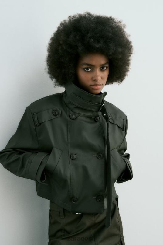 Zara vahatatud viljakraav naised tume khaki Riietus 42F0H61