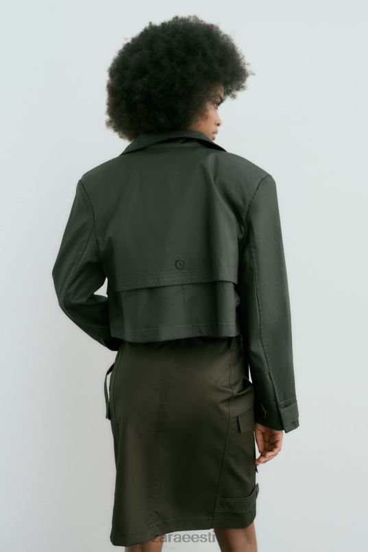 Zara vahatatud viljakraav naised tume khaki Riietus 42F0H61