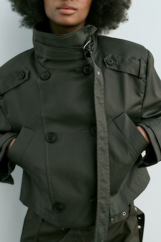 Zara vahatatud viljakraav naised tume khaki Riietus 42F0H61