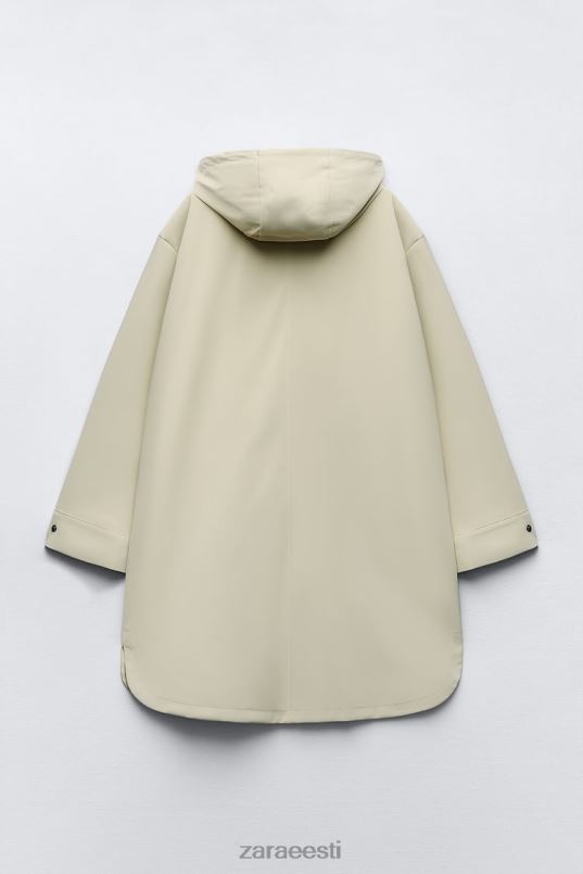 Zara vee- ja tuulekaitsega kummeeritud vihmamantel naised ekru Riietus 42F0H40