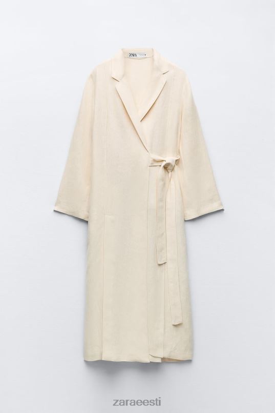 Zara ventileeritud linane mantel piiratud väljaanne naised vanilje Riietus 42F0H81