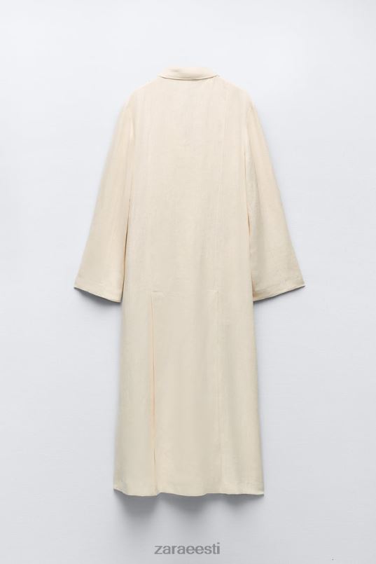 Zara ventileeritud linane mantel piiratud väljaanne naised vanilje Riietus 42F0H81