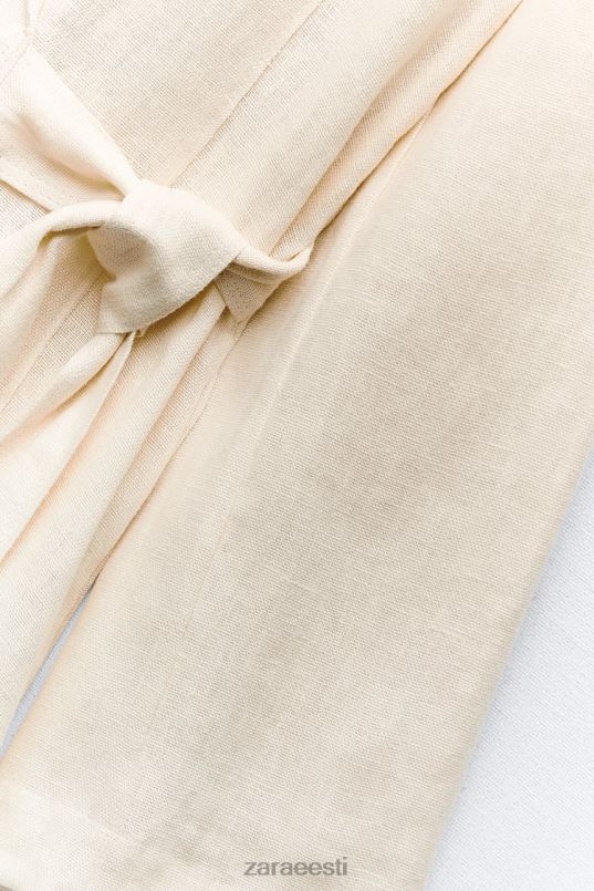 Zara ventileeritud linane mantel piiratud väljaanne naised vanilje Riietus 42F0H81