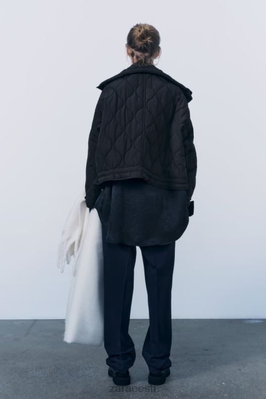 Zara vetthülgav puffjakk naised must Riietus 42F0H39