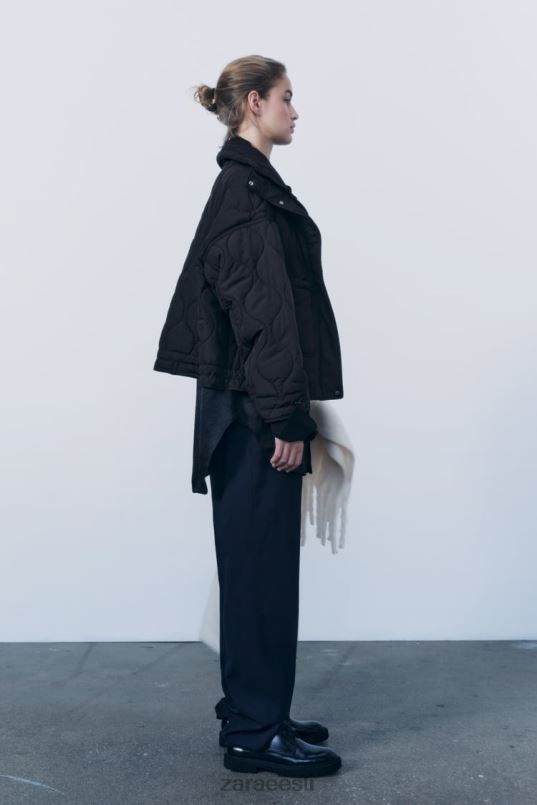 Zara vetthülgav puffjakk naised must Riietus 42F0H39