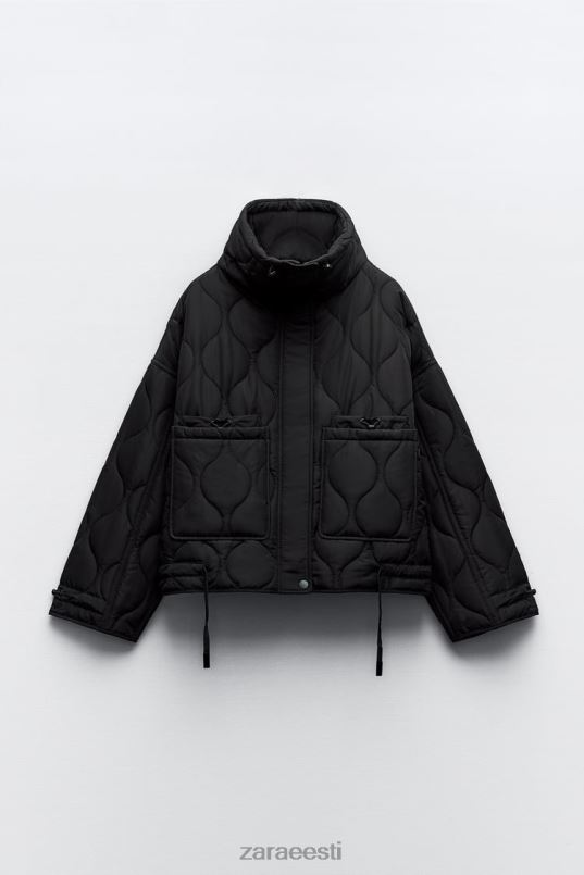 Zara vetthülgav puffjakk naised must Riietus 42F0H39