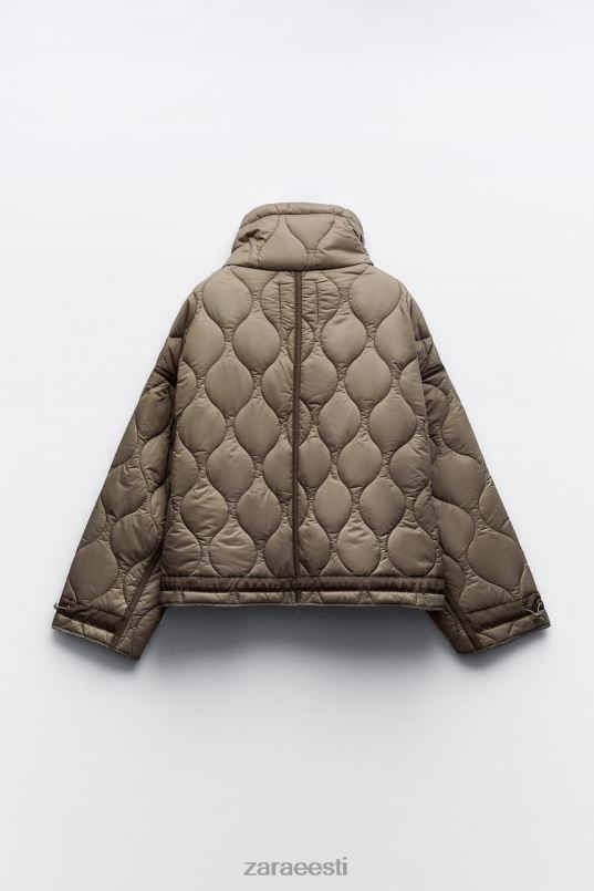 Zara vetthülgav puffjakk naised taupe hall Riietus 42F0H22