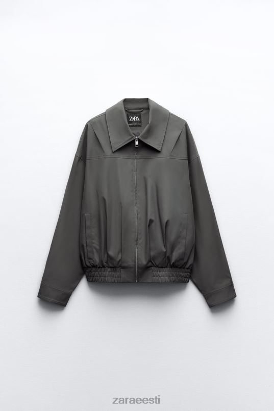 Zara vetthülgav sirge lõikega bomber jope naised tumehall Riietus 42F0H64