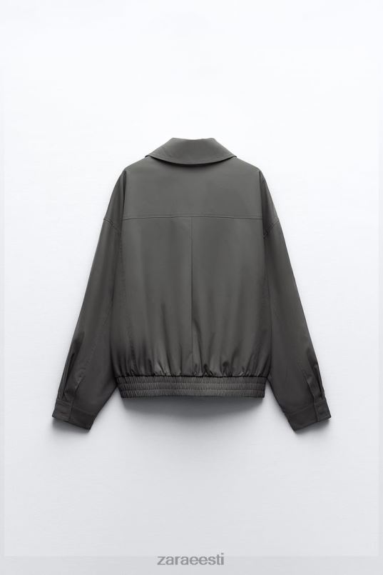 Zara vetthülgav sirge lõikega bomber jope naised tumehall Riietus 42F0H64