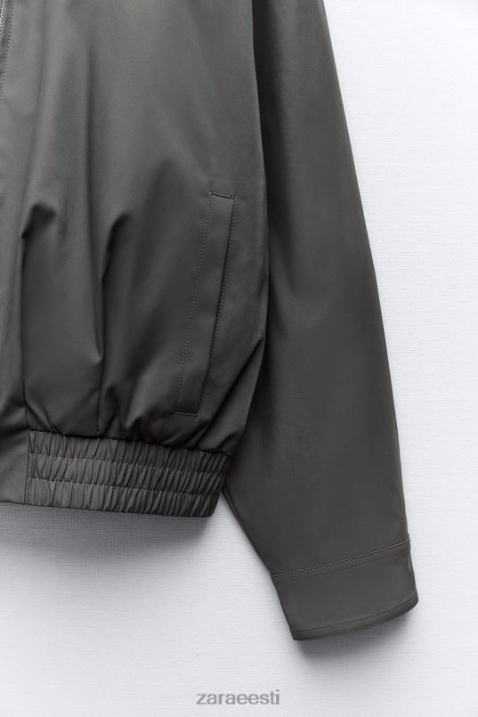 Zara vetthülgav sirge lõikega bomber jope naised tumehall Riietus 42F0H64