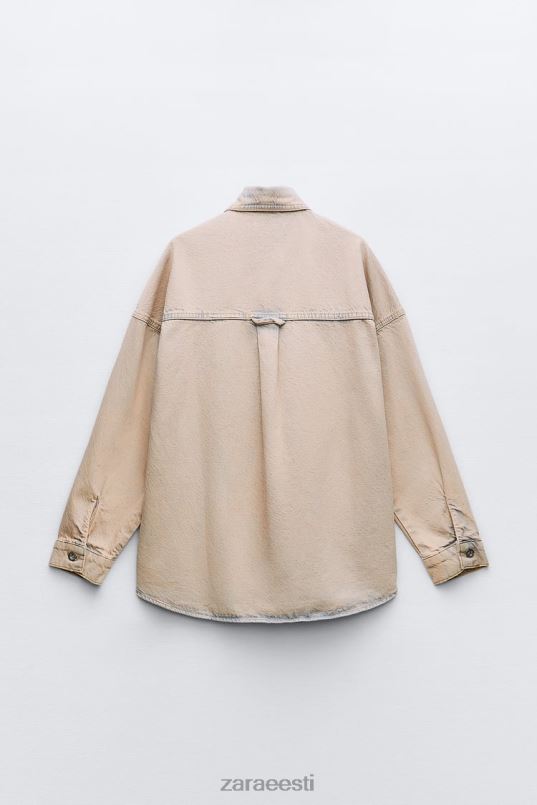 Zara z1975 ülevärvitud teksajakk naised roosa Riietus 42F0H10