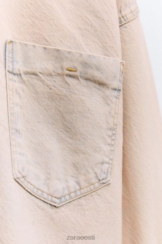 Zara z1975 ülevärvitud teksajakk naised roosa Riietus 42F0H10