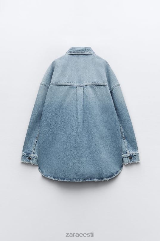 Zara z1975 ülisuur teksapealne särk naised keskmine sinine Riietus 42F0H69