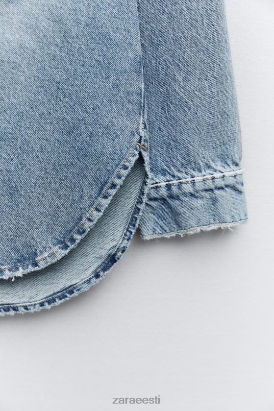 Zara z1975 ülisuur teksapealne särk naised keskmine sinine Riietus 42F0H69